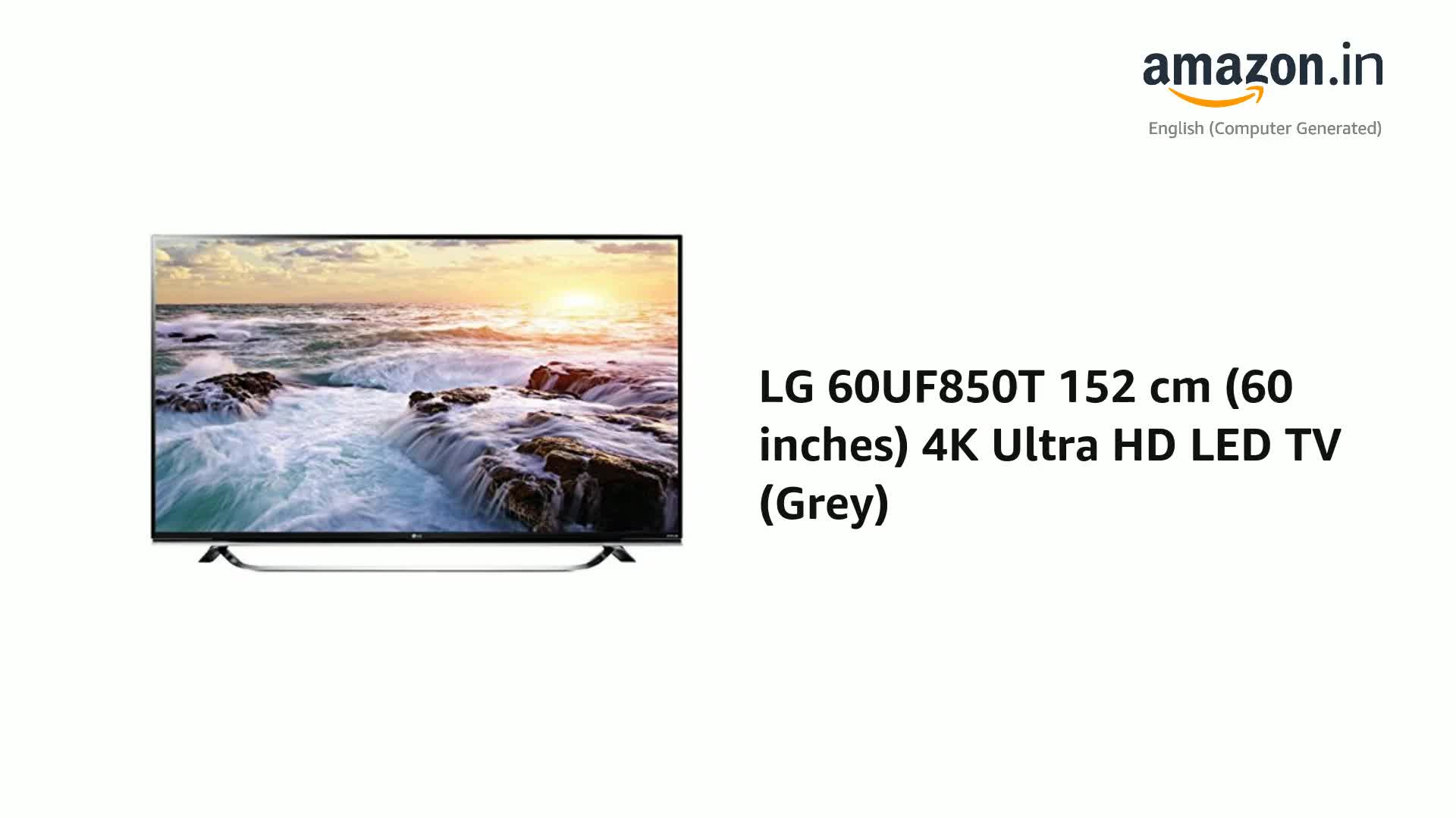 LG 60UF850T 152 cm (60 inches) 4K Ultra HD LED TV (Grey) : Amazon